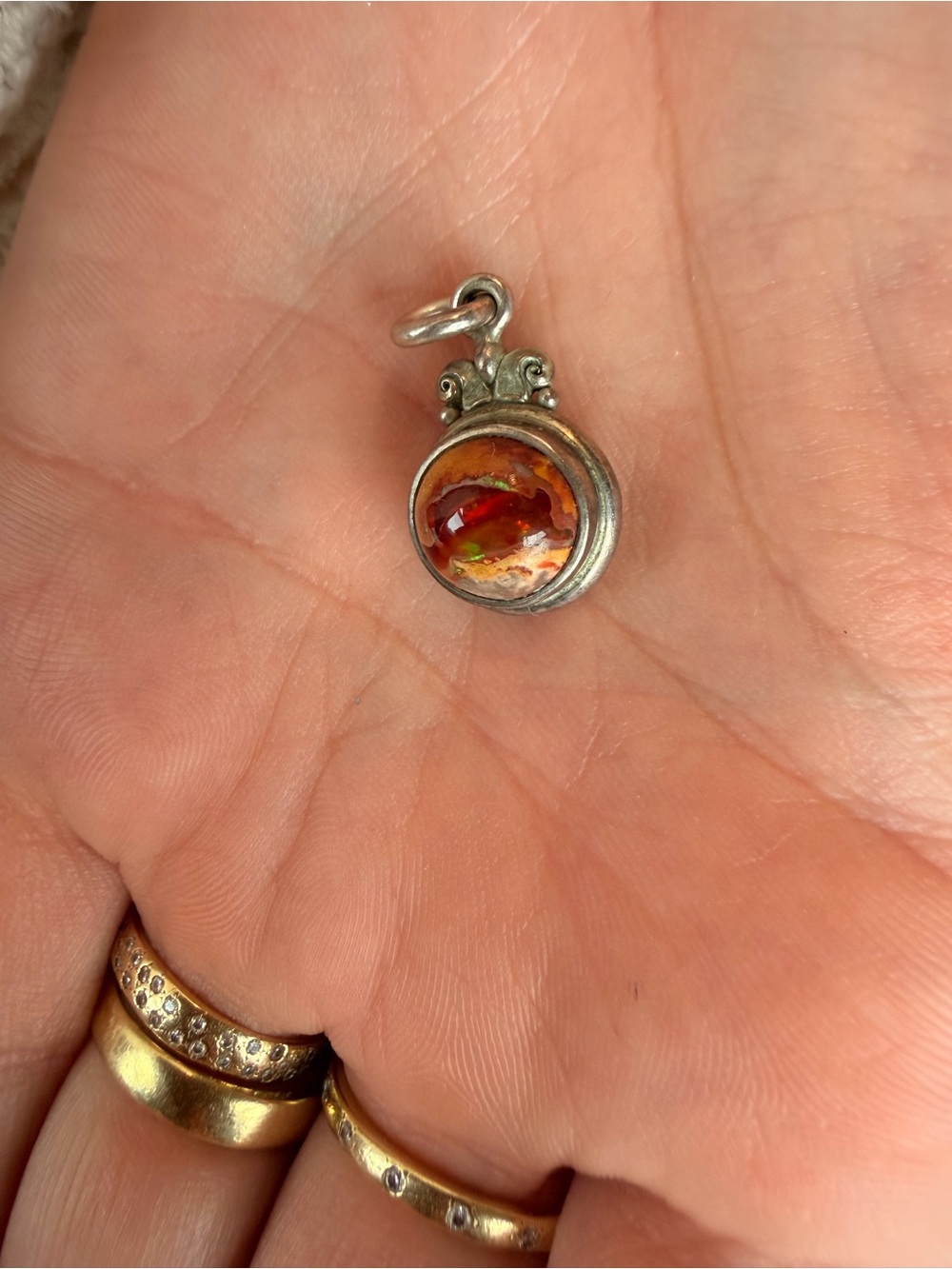 Boulder Opal Pendant set in sterling silver